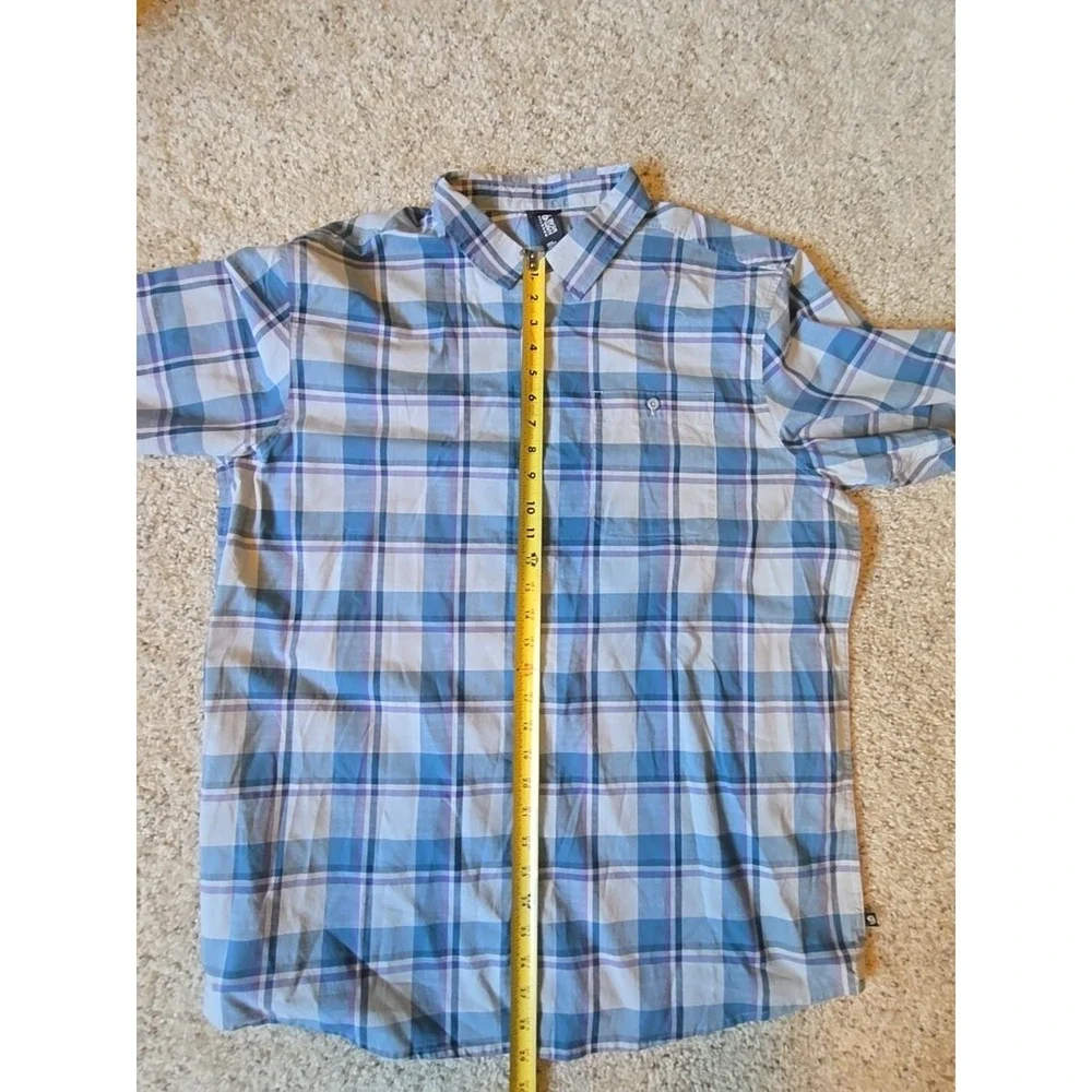 Mountain Hardwear Big Cottonwood‎ Mens XL Short Sleeve Plaid Blue